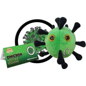GIANTmicrobes Omicron Plush - Soft Plush Features The Signature Spike Proteins of The Virus, Great Gift for Scientists, Educators and Healthcare Workers, Includes a Card with Factual Information