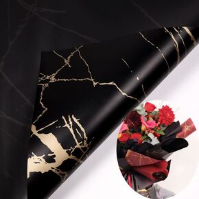 Gracesdawn 20 Sheets Gold Rambed Flower Paper ، مستلزمات بائع الزهور ، الحرف اليدوية DIY ، تعبئة الهدايا ، ورقة غلاف زهرة مقاومة للماء PVC 22.8x22.8 بوصة (أبيض)