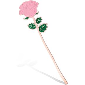 Metal Pink Rose Bookmark Gift, Bookmark for Women, Cute Bookmarks for Reading Lovers, Flower Books Page Holder, Appreciation Gifts Valentine Mother's Day Christmas Birthday Gift for Women Book Lovers