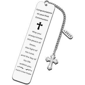 First Communion Gifts for Girls Boys Teens Inspirational Baptism Gifts Easter Basket Stuffers Faith Confirmation Bookmark Religious Christian Bookmark 1st Communion Gifts for Girls