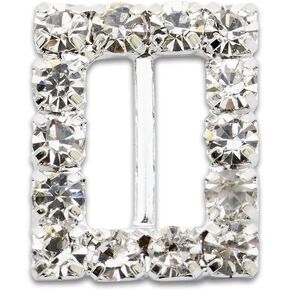 شبك الصيف 25pcs 17mm × 14 ملم مستطيل Diamante Rhinestone Ribbon Boxle لدعوات الزفاف بطاقة Making DIY Craft