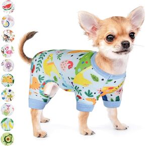 Dog Pajamas for Small Dogs Girl Boy Puppy Pjs Summer Pet Onesies for Chihuahua Yorkie Teacup Cute Soft Material Stretch Able Cat Clothes Outfit Apparel Doggy Jumpsuit (Small, Watermelon)