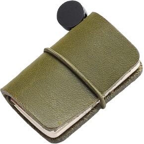 Green Journal Notebook, Cowhide Cover Journal Planner, Vintage Mini Notepad Notebook School Stationery Daily Planner with Elastic Rope for Travel School Recording Olive Hardcover Executive Notebooks