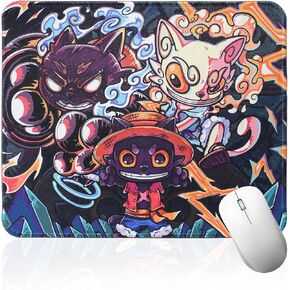 Pounchi cool anime mouse pad 7.9 × 9.5 بوصة ، وسادة الماوس القطط الأنيمي لطيف مع قاعدة مطاطية غير انزلاق وحافة مخيط لأجهزة الكمبيوتر المكتبية مكتب الكمبيوتر المحمول