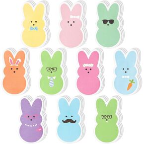 Angolio Easter Bunny Sticky Notes - 30 Pack Easter Candy Bunny Sticky Notes Total 600 Sheets Colorful Bunny Carrot Rabbit Ears Licky Memo Palcs for Sunday School Kids Class Party Forms Favors Goadies Bage