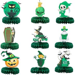 Gyufise 9Pcs Halloween Honeycomb Centerpieces Halloween Baby Shower Table Centerpieces Sticks Halloween Birthday Table Toppers for Halloween Baby Shower Girls Birthday Party Table Decorations Pink