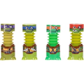 TMNT Figures 4-Pack Officially Licensed Bendable Fun Iconic Characters, Great Sensory Fidget Play Pop Out Tubes