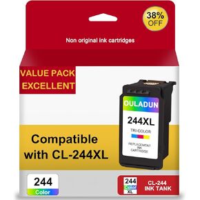 244XL خرطوشة الحبر المعاد تصنيعها لحبر طابعة Canon CL-244 CL244 XL 244XL متوافقًا لطابعة PIXMA TS3122 MX492 MG2522 MG2922 MG2420 TR4520 (لون واحد)