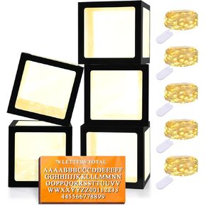 ديكورات التخرج من ليديدو 2025 ، 4pcs حفلات التخرج ، صناديق بالون أسود مع رسائل من الدراسات 2025 وسلسلة خفيفة لفئة كلية المدرسة الثانوية في 2025 لوازم الحفلات