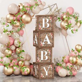 زهور الطفل دش دش الحفل عيد ميلاد الديكور الكتل بالون أول عيد ميلاد ديكور مركزية للبنات قاعدة الحبوب الأخشاب قاعدة الجنس الكشف عن لوازم الحفلات (Floral-Box-01) ...