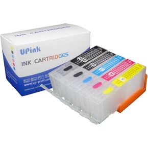 Upink 5 Colors PGI-250 CLI-251 خرطوشة الحبر الفارغة القابلة لإعادة التعبئة متوافقة مع Canon MG5420 IP7220 MX722 MX922 MG5520 MG6420 MG5620 MG6620 MG5522 IX6800 IX6820 IP7210 MG5410 MX721 IX6810 IX6810