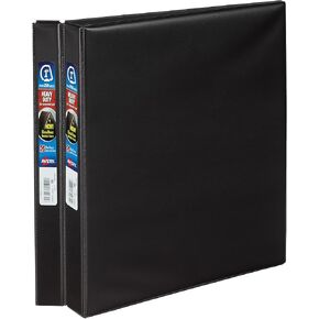 Avery Heavy-Duty 3 Ring Binders ، 1 بوصة واحدة من حلقات EZD ، 2 المجلدات السوداء (46047)