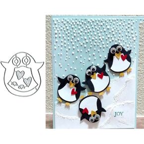 Penguin Animal Metal Die Cuts Dict Diays ، قلوب البطريق القطع يموت بطاقات الورق قطع يموت قطع الإستنسل ل DIY لصنع بطاقة صنع الكتب علامات الديكور.