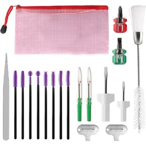 19 Pcs Sewing Machine Cleaning Kit, Sewing Machine Repair Tools Include Tweezers, Double Headed Brush, Seam Rippers, Silicone Cleaning Brushes for Repair and Cleaning Sewing Machines and Storage Bag