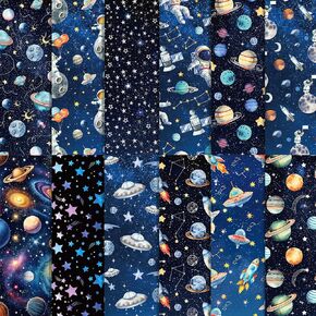 24 PCS Galaxy Stars Scrapbook Paper Palcs ، Planet Asthershers Devination Paper for DIY Craft Art Card