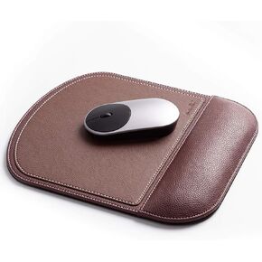 براون مكتب ميدان الماوس مع معصم الراحة التصميم غير القابل للانزلاق ، ألعاب نمط العمل pu mousepad للمتعلمين والعمال ومستخدمي الكمبيوتر.
