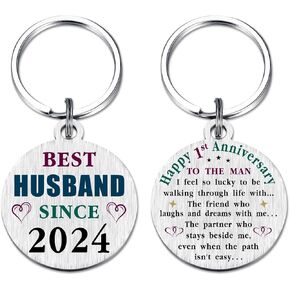 First Wedding Anniversary Keychain Gifts for Husband Him, 1 Year Anniversary Decoration, We Still Do Since 2022, 1 Yr Anniversary for Men
