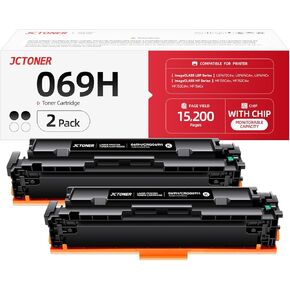 069 069H Toner Cartridge High Capacity 2-Pack Black with Chip Compatible for Canon Color imageclass MF753Cdw MF751Cdw LBP674Cdw LBP674C MF750C LBP673Cdw LBP674Cx MF752Cdw MF756Cx Printer Monochrome