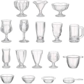 34pcs Mini Cups Food Container Model Set - Dollhouse Decor, Perfect for Miniature Food Displays and Creative Crafts