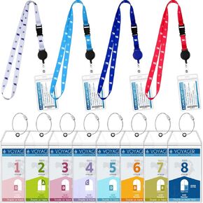 Saintrygo 12 Pack Cruise Lanyards لبطاقة السفينة شارة قابلة للسحب بكرات كروز أمتعة ماء ، يجب أن يكون هناك أساسيات العلامة الأساسية لتذكرة المشاهير (جديدة)