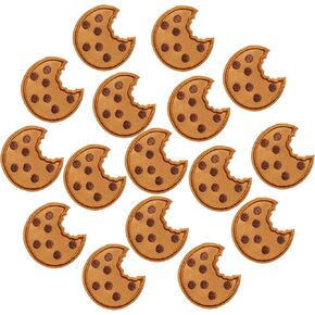Pagow 16 PCS Cookie Patched Patch للملابس ، حديد ملف تعريف الارتباط لطيف على ملصقات مناسبة للملابس لباس القبع