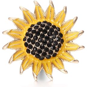 Lovglisten 2pcs Snap Fashion Sun Flower مع سحر مجوهرات Crystal Snap Button