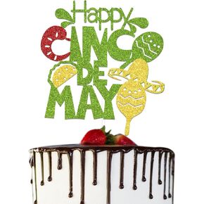 Happy Cinco de Mayo Cake Topper Mexican Cake Topper Fiesta Party Decorations Mexican Decorations Fiesta Party Supplies