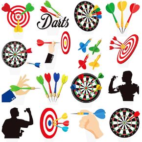 DART موضوع الحزب كب كيك أعلى القبعات 48PCS DART الهدف موضوع الكب كيك أعلى القبعات لعشاق DART حفلة عيد ميلاد DART حرب استحمام الطفل