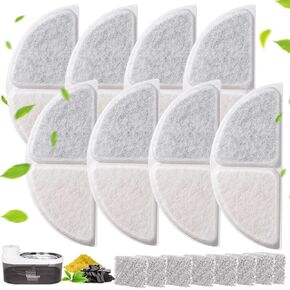 Gimars Cat Water Fountain Filters,8 Pack Replacement Filters with 8 Pack Pre-Filter Sponges Pet Fountain Filter Fit for CYD008 Automatic Pet Water Fountain for Cats and Dogs