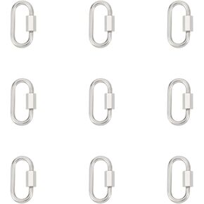 UNICRAFTALE 8Pcs Golden Oval Screw Carabiner Lock Charms 21mm Long Stainless Steel Screw Locking Keychain Carabiner Clasp Metal Keychain Clip Hook Quick Link for Jewelry Making Handbag DIY Accessory