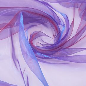 GorgeCraft 2 Tone Voile Organza Fabric 5.47 ياردة طويلة 59 بوصة عريضة الفيروزات الفيروزية مع اللون الأحمر الحمر