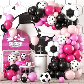 Party Party Party Balloon Garland Arch Kit ، Decorations Black Hot Pink Withit Foil Palloon for Women Girls Kids Hirth in Kuwait