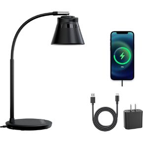 AXX TU08 LED مصباح مكتب صغير مع منفذ شحن USB ، 650 لومينات 3 ألوان ، تعتيم 5-TOCHER