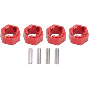 7mm Hex Combiner, Wheel Hub Hex Adapter Aluminum Alloy RC Wheel Hex Drive Adapter Compatible with FMS FCX24 1/24 RC Car (Red)