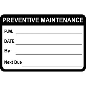 Maintenance Stickers,2x3 inch 200pcs Black Preventative Maintenance Waterproof Stickers for Equipment, Easy to Remove