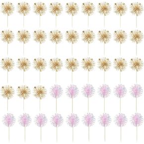 45 PCS FOIL DOPROIN CUPCAKE TOPPORS ، كعكة عيد ميلاد القبعات العليا ، البريق بهرج زهرة مشروب الكوكتيل الفاكهة المسواة لعيد عيد ميلاد عيد ميلاد حفلات التخرج حفلات التخرج