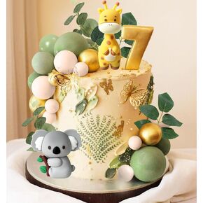 Jevenis Jungle Baby Shower Cake Decoration Safari Animals Cake Decoration Wild One Cake Decoration اثنين