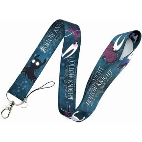 Pinstant Hollow Knight Metroidvania Video Game 17.7 "Neck Lanyard Keychain حامل المعرف شارة الهاتف المحمول