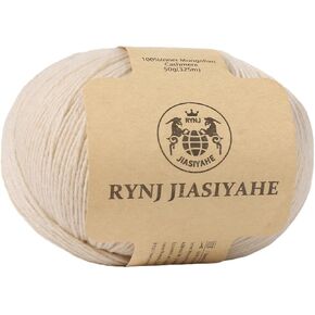 Inner Mongolian Cashmere Yarn for Crocheting and Hand Knitting, 26Nm/4 ply Warm, Soft, and Luxurious Worsted Yarn Great for Baby Garments, Scarves, Hats, and Craft (Camel,1 ball)