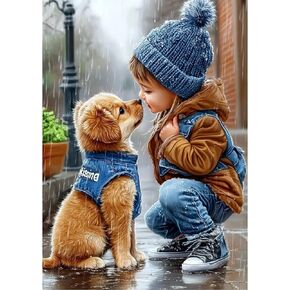 Tostog Dog Diamond Paints Kits للبالغين ، DIY 5D Animal Diamond Art Kits للبالغين ، اللوحات الماس الكلب اللطيفة للمبتدئين ، اللوحات الماس الكاملة مجموعة الجدار الفنية 12 * 16 بوصة.