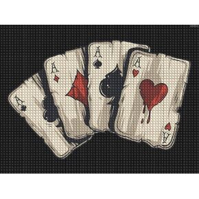 بطاقات البوكر DIY 5D Diamond Painting صور من مجموعات الأرقام ، كروس غرزة الكريستال الراين التطريز اللوحات صور الفنون الحرف للمنزل ديكور الجدار 12x16 بوصة