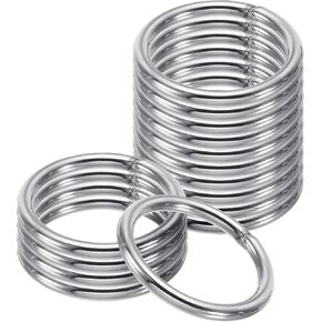 PATIKIL Metal O Rings, 304 Stainless Steel Round Ring for Hardware Bags