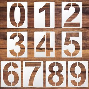2 بوصة الرقم الإستنسل تعيين الرقم البلاستيكي الستنسل 10pcs قابلة لإعادة الاستخدام بلاستي