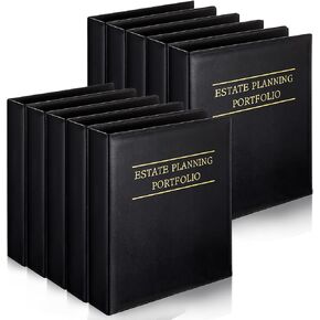 10 PCS Planning Portfolio Binder PU Leather 3 Ring Binders with Gold Table and Index Tab Dividers ، 11 '× 11.8' 'X 2.4' 'Plannizer
