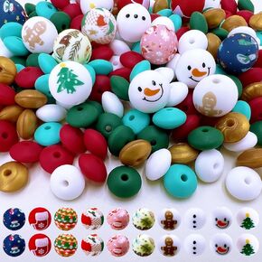 Miiim 200pcs حبات العدس السيليكون ، حبات بؤرية من السيليكون 12 ملم للأقلام ، DIY ، مجمع Abacus لصنع سلسلة المفاتيح ، سوار ، قلادة (بنية)