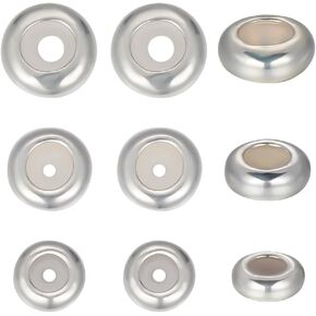 Beebeecraft 9pcs 925 Sterling Silver Slider حبات 5/6/7 ملم حبات سدادة السيليكون القابلة للتعديل لسرور قلادة المجوهر