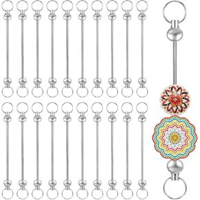 20PCS Beadchain Bar Bar Metal Metal Sticks Flant ، قضبان سلسلة المفاتيح المزينة بالجملة لمستلزمات سلسلة المفاتيح DIY (بدون حبات)