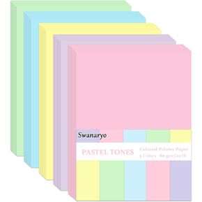 600 Sheets Colored Paper 8.5 X 11 - Color Printer Copy Paper 22lb/80gsm Double Sided Origami for DIY Art Craft ,10 Assorted Colors