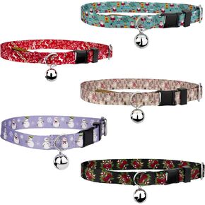 Country Brook Petz - Black & White Buffalo Plaid Cat Collar - Christmas Collection Featuring Festive Designs