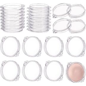 Fingerinspire 20 PCS Clear Coin Coin Capsules 2 Hole Silver Dollar Coin حامل لسلسلة المفاتيح لـ 45 مم/1.77 بوصة عمل تخزين لسلسلة مفاتيح حماية الحامل